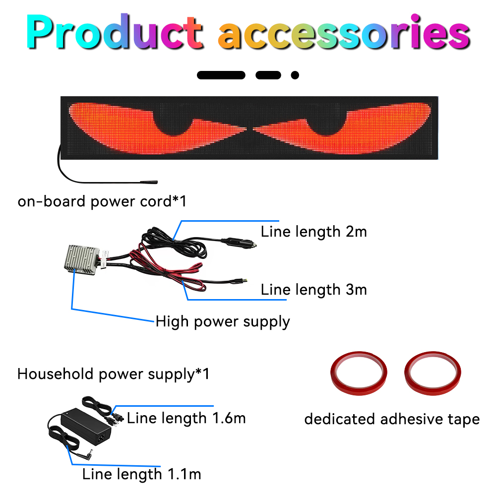 LED Sign Car Scrolling Advertising USB 5V Bluetooth App Control Logo Light Custom Text Pattern Animation Programmable Display