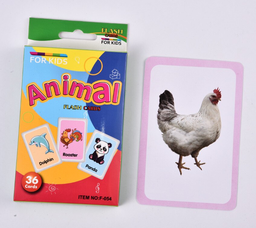 Children&#39;s Educational Toys Animal Fruit Shape Color Kindergarten Early Education Literacy English Enlightenment Teaching Cards
