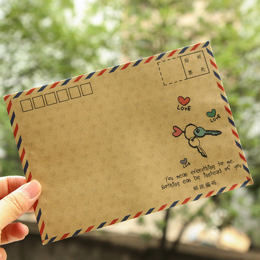 Sobre de papel Kraft Vintage B6 para oficina y escuela, suministros de papelería para postales, DIY, bonito, 8 unids/lote