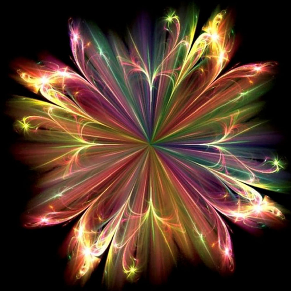 -Nueva fantasía flor Arte Abstracto Diy cristal ejercicio completo redondo 5D diamante pintura 3D punto de cruz Kit diamante redondo: Default Title