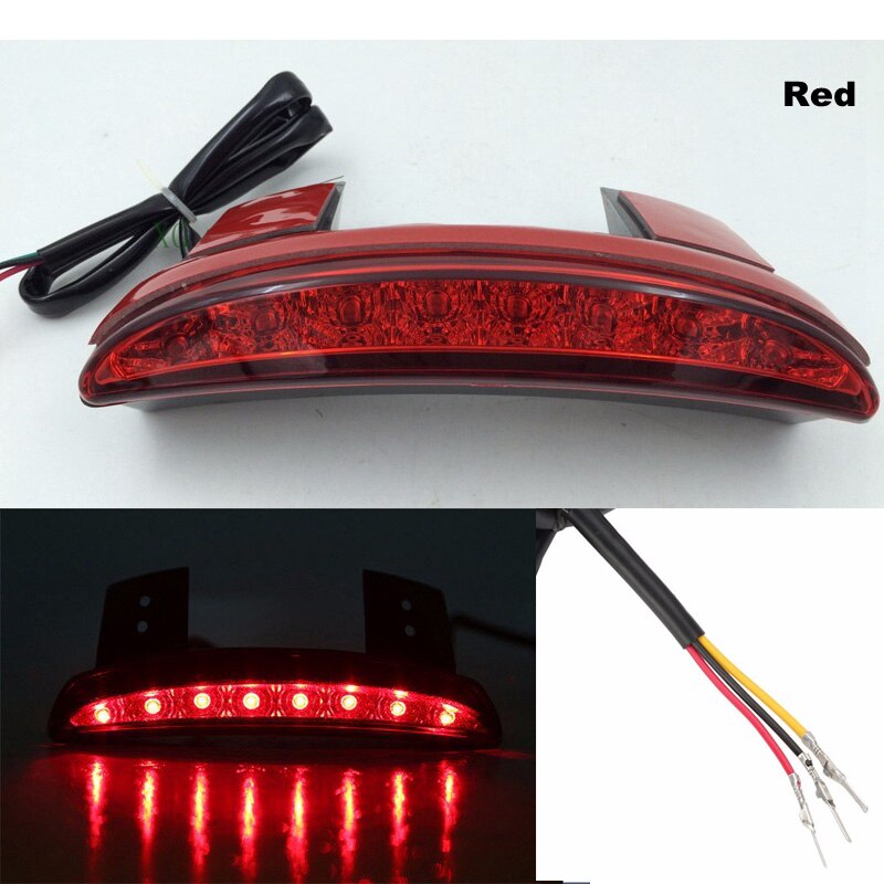 Luce freno moto 12V LED Stop fanale posteriore indicatori posteriori per Touring Sportster XL 883 1200: Red