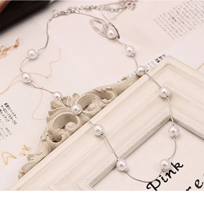 Monili delle donne collier Catena Imitazione Della Catena Della Perla e Collana di Gioielli Da Sposa Da Sposa Bianco Della Collana degli uomini & delle Donne regalo Nec