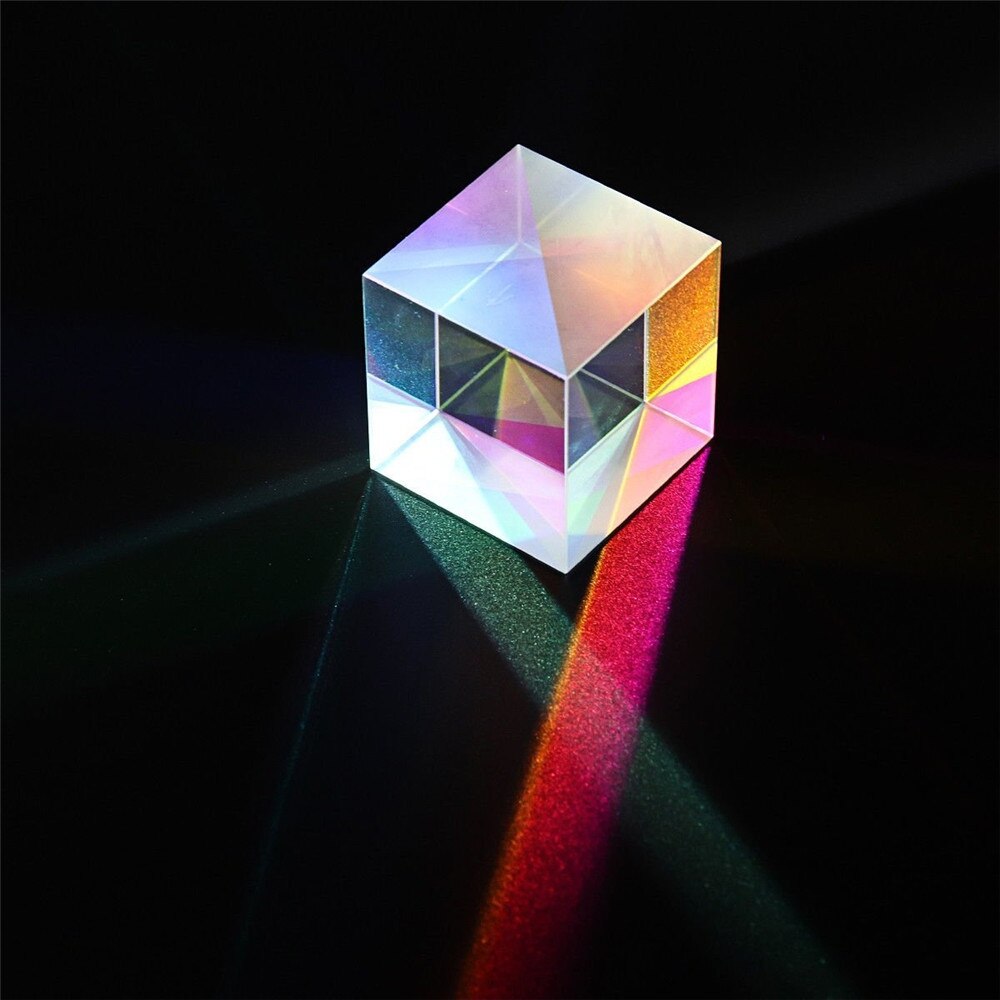 Six-Sided Bright Light Cube Stained Glass Prism Beam Splitting prism Optical Experiment Instrument optical Lens