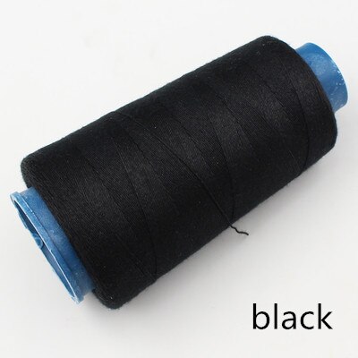Fil Polyester 203 épais 3 plis, pour sacs faits à la main, toile, jeans, tissu Oxford, couture à la main: Black