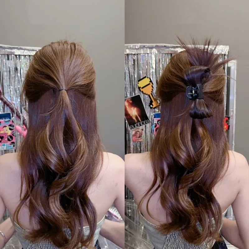 Pince à cheveux en forme de plume élégante pour perruque, pince à queue de cheval, fille, Woemn Sweet Y2K