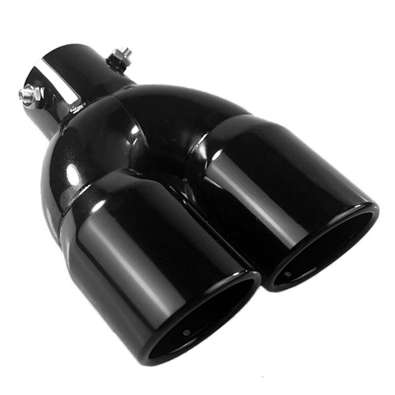 Auto Universele Rvs Staart Keel Auto Uitlaat 73-76Mm Schuine Poort Dubbele Uitlaat Uitlaat Staart Nozzle