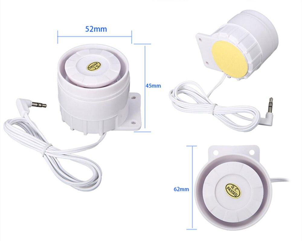Haut-parleur à sirène filaire, Jack 3.5mm, pour système d&#39;alarme de sécurité domestique sans fil, PG-107, PG-106, PG-105, PG-103