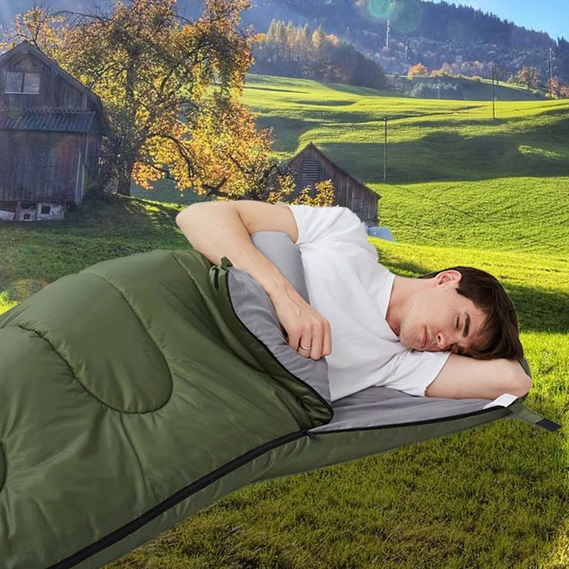 Extra tjock xl sovsäck stor bred camping sovsäck bärbar vattentät för backpacking vandring varmt och kallt väder