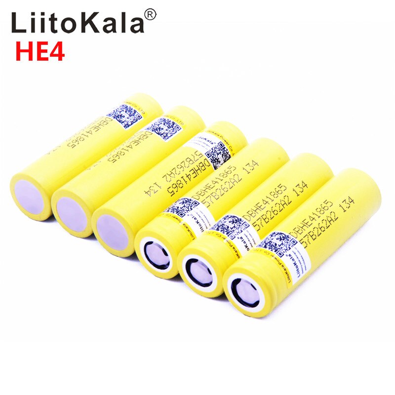 100% Originele Liitokala Voor HE4 18650 2500 Mah 20A 18650 Li-Ion Oplaadbare Batterij Power Veilige Batterij Voor Ecig/Scooter: 6PCS