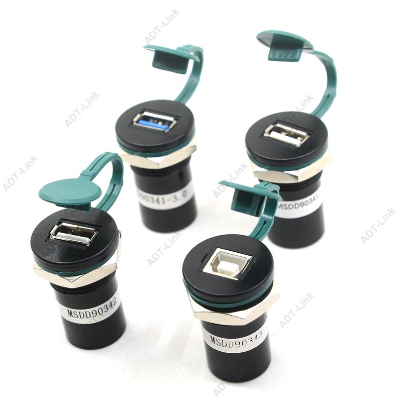 22mm mounting diameter USB 2.0 USB 3.0 USB B Type Convertor Socket 22mm USB Panel mount connector with Dust cover