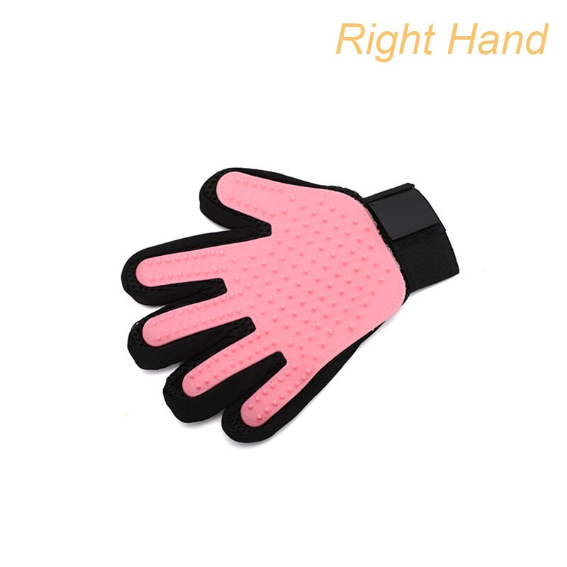 Pet Care Glove Cat Grooming Glove Deshedding Cat Brush Gloves Dog Comb for Cat supplies Bath Clean Massage Hair Remover Brush: pink right hand