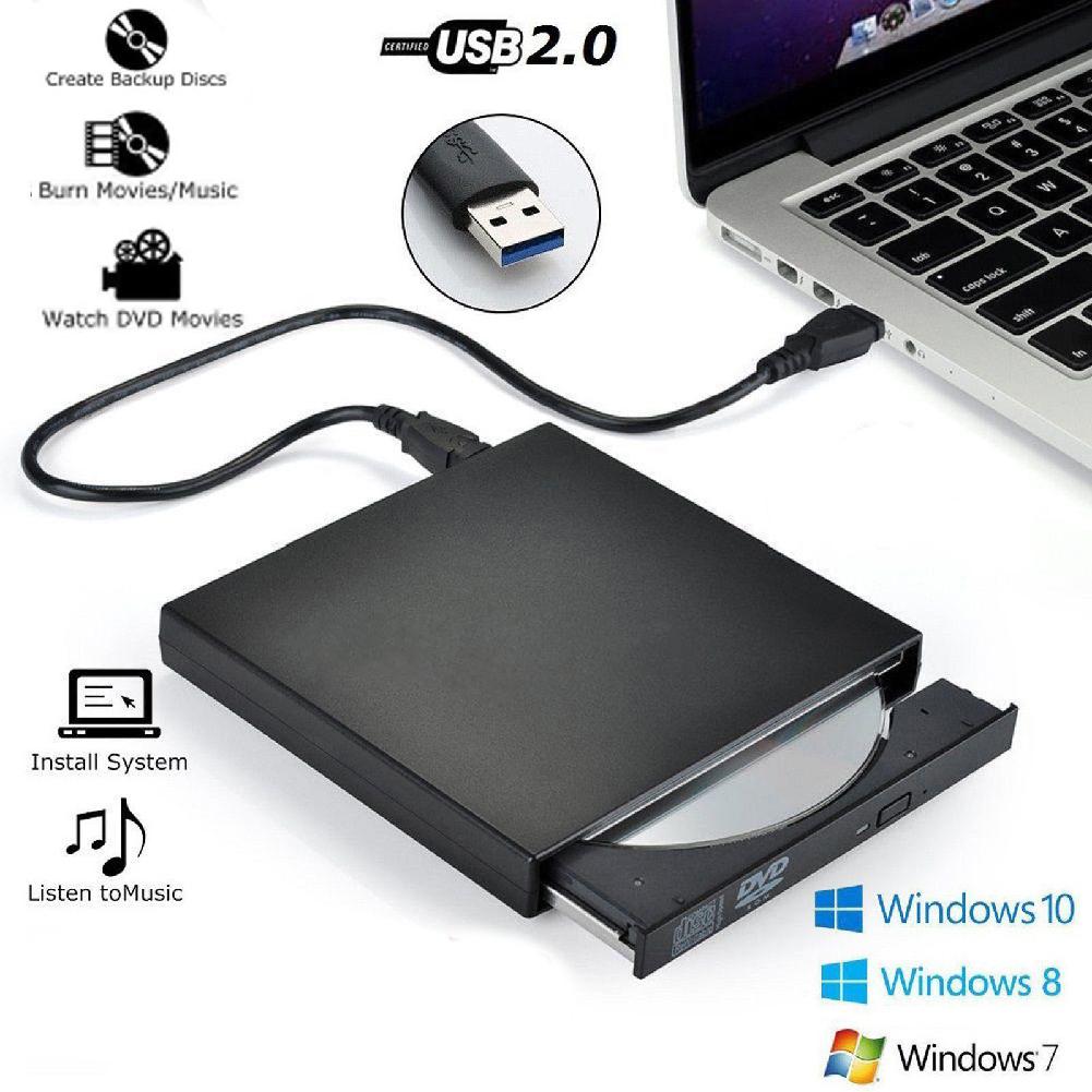 USB External DVD CD RW Disc Burner Combo Drive Reader for Windows 98/8/10 Laptop PC