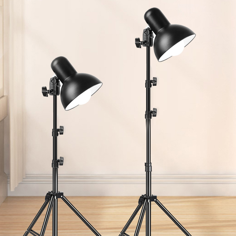Photography Lighting LED 155W Socket Lamp Bulb Adapter With Umbrella Hole For Photo Studio Remote Control Fill Light Base Stand