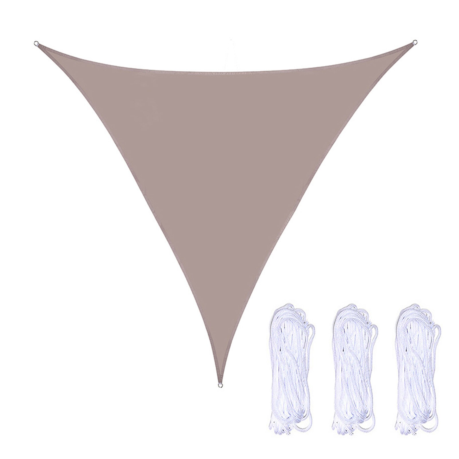 Outdoor Shade Sail 3 Ropes Sunshades Awnings Anti-UV Courtyard Summer Sunscreen Black UV Protection Waterproof Open Air Triangle: Khaki