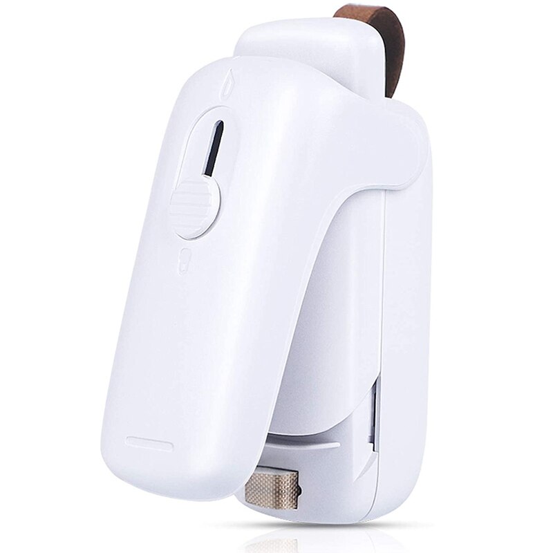 Mini Zak Sealer, 2 In 1 Mini Warmte Sealer Machine Draagbare, Handheld Keuken Warmte Sealer: White No battery