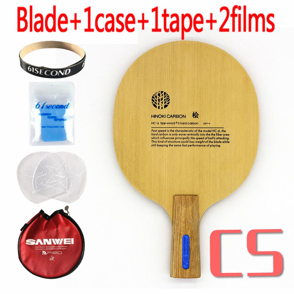 SANWEI HC6S Hinoki di Carbonio lama tennis Da Tavolo/ping pong lama/lama di tennis da tavolo pipistrello: CS con YM case