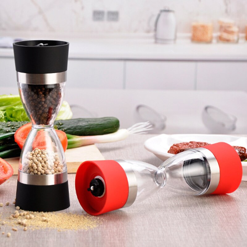 Handmatig 2 in 1 vorm dubbele zout pepermolen kruidenmolen peper voor keuken kookgereedschap gemakkelijk schoon te maken