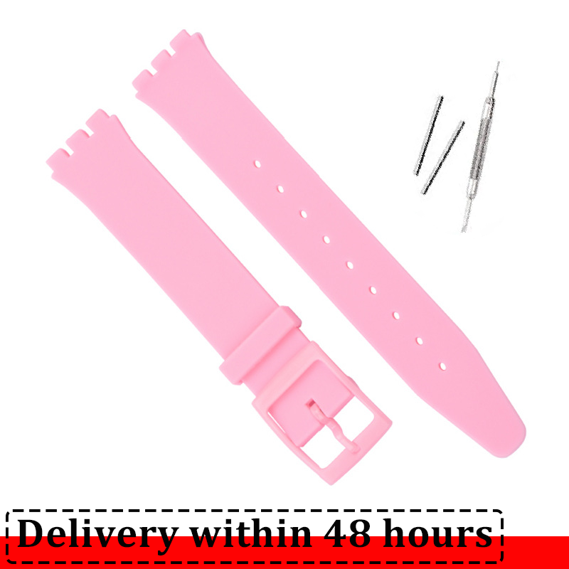 Silikonarmband für Swatch-Uhrenarmband, 16 mm, 17 mm, 19 mm, 20 mm, wasserdicht, weiches Gummi-Uhrenarmband, Handgelenk-Armbinde, Gürtel: Schwarz Weiß / 16mm