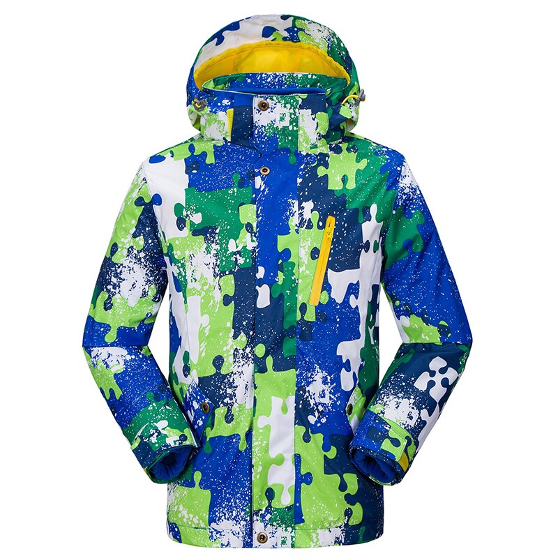 Boys And Girls Winter Windproof Waterproof Warm Snowboard Jacket Snow Coat Children's Camouflage Skateboard Two-Piece Jacket