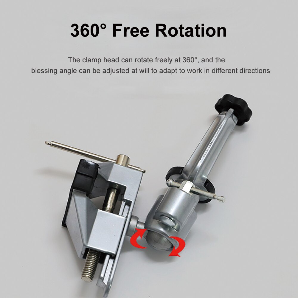 360 Degree Rotating Table Vise Aluminium Alloy Swivel Bench Vise Clamp Electric Drill Stand Rotating Tool for Woodworking