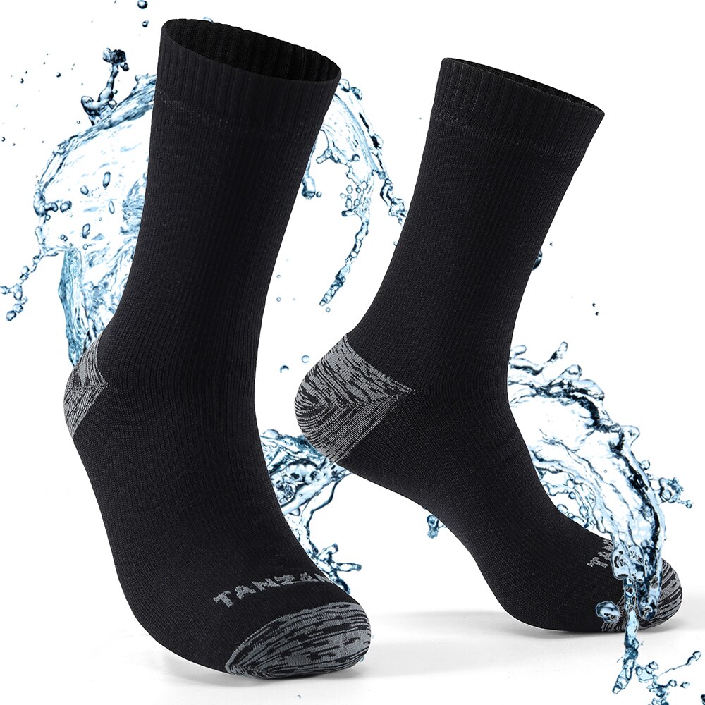 Wasserdichte Socken für Herren, Wärmer Schnee, Thermo-Sportsocke, PORELLE Membranen, Snowboard, Radfahren, Ski, Fahrrad, Winter, Schwarz, Blau