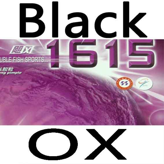 Double Fish 1615 Lange Pips-Out Tafeltennis Rubber Zonder Spons Bovenvel OX: Black OX