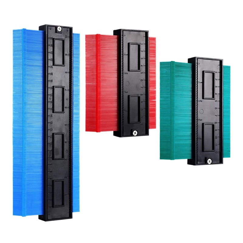 3 Pieces Contour Gauge Plastic Profile Gauge Multifunctional Shape Duplicator Edge Shaping Measure Ruler for Precise Measurement: Default Title