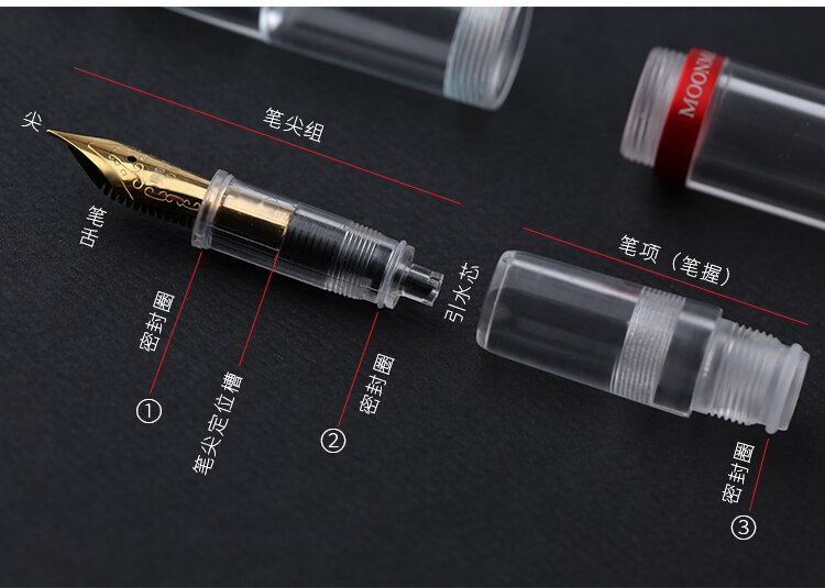 Moonman M2 Transparent Fountain Pen EF NIb A 1.1MM Nib Stationery Office school supplies penna stilografica