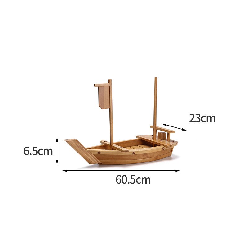 Barco de bambú para Sushi, plato de cocina japonesa y coreana Sashimi, vajilla de madera de bambú, utensilios de cocina ecológicos creativos: 60cmA