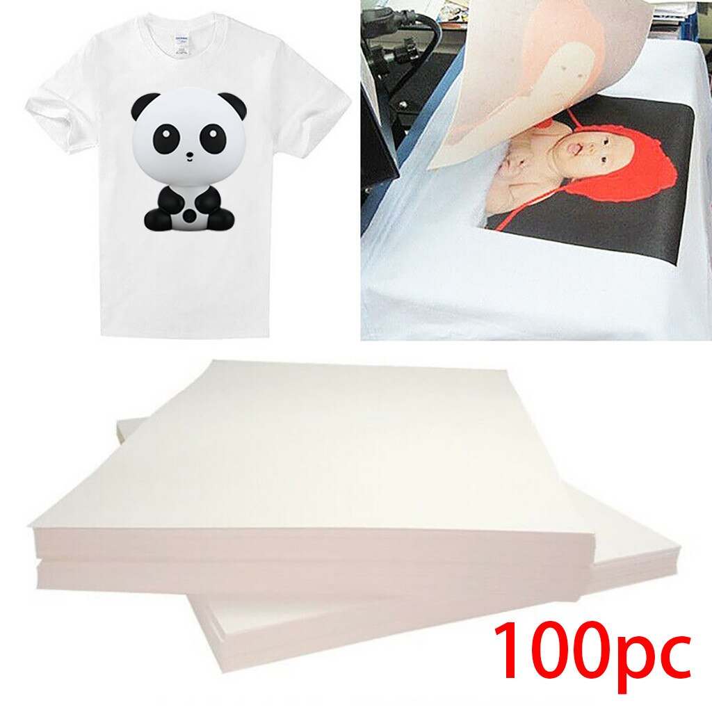 100pcs T-Shirt Printing On Thermal Transfer Paper Light Fabric Fabric Process Sticker Decoration Shiny Clothes T-shirt Stickers: Default Title