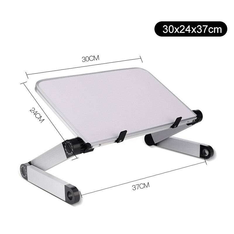 Adapdesk Adjustable Laptop Stand Aluminum For Bed Standing Desk For Macbook Air Support Notebook Stand Laptop Holder Riser Table: White(30x24cm)