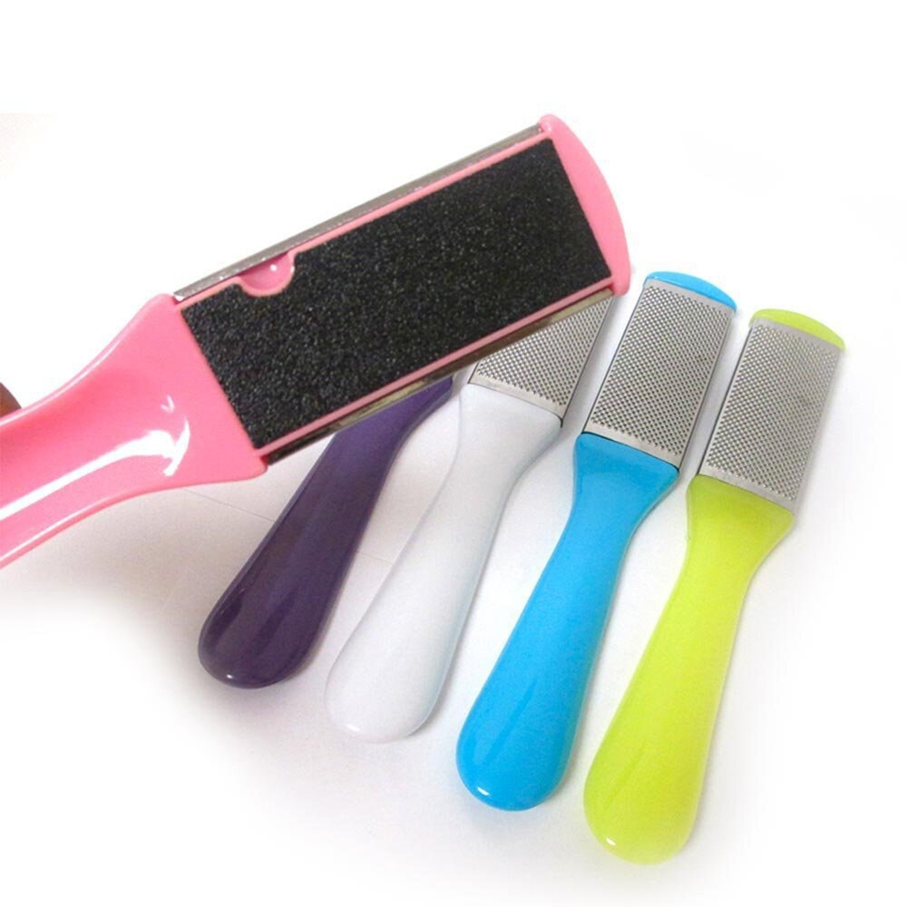 2PCS Stainless Steel Dual Sided Pedicure Foot File Skin Foot Clean Scraper (Random Color)