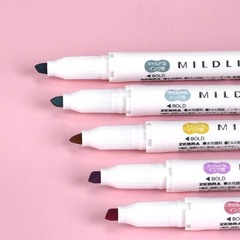 Resaltador de cebra mildliner, marcador de colores surtidos, 5 unids/set de pintura de doble cabeza, grafiti, manual, tarjeta ручки, papelería japonesa