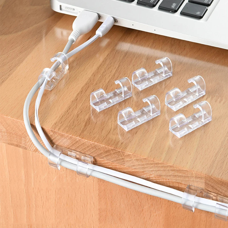 USB Cable Organizer Universal Cable Winder Desktop Tidy Cable Management Clips Cord Holder Wall Wire Manager Data Line Organizer
