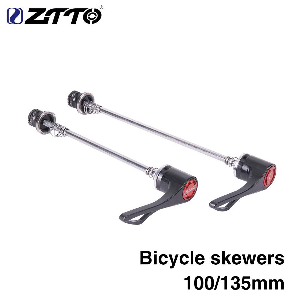 ZTTO Bicycle QR Skewer Ultralight Axle QR MTB Road Bike Quick Release Skewer lever Front Wheel 100 Rear 135 Cycling Hub parts: light green