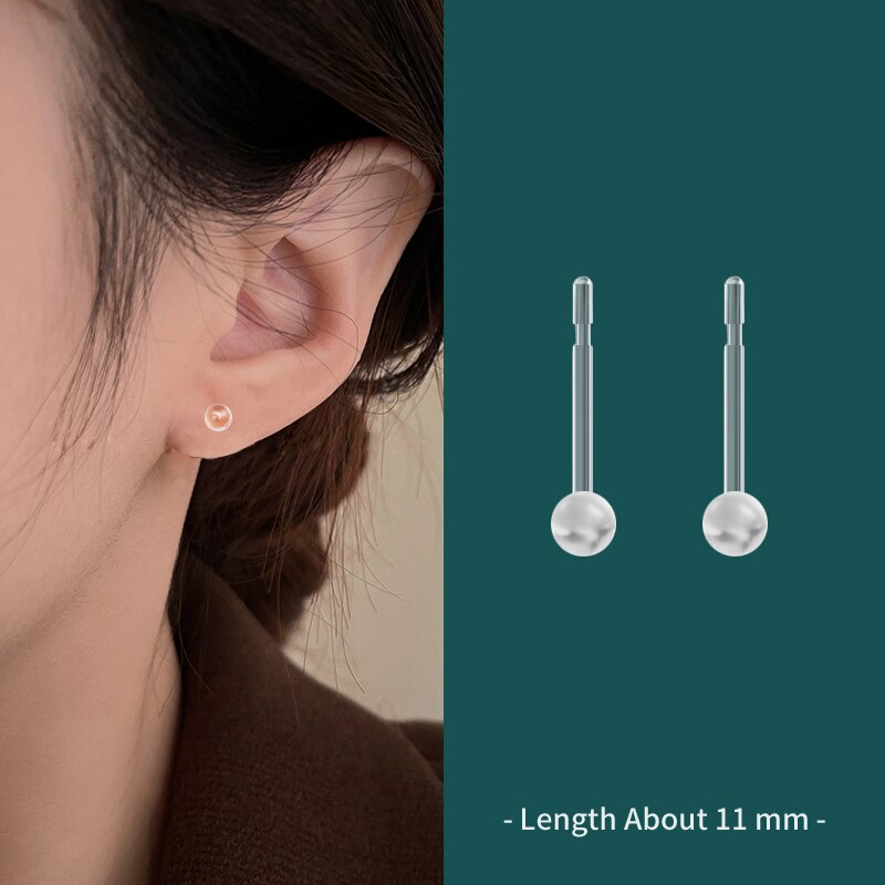 Ensemble de boucles d&#39;oreilles en résine Invisible hypoallergénique pour femmes et filles, bijoux de Protection des oreilles en plastique Transparent, broches de Piercing: 08