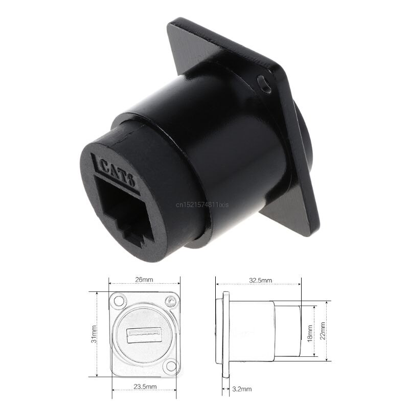 Módulo tipo D RJ45 Cable conector hembra de señal Cat6 adaptador de interfaz de extensión Ethernet de red de montaje en Panel
