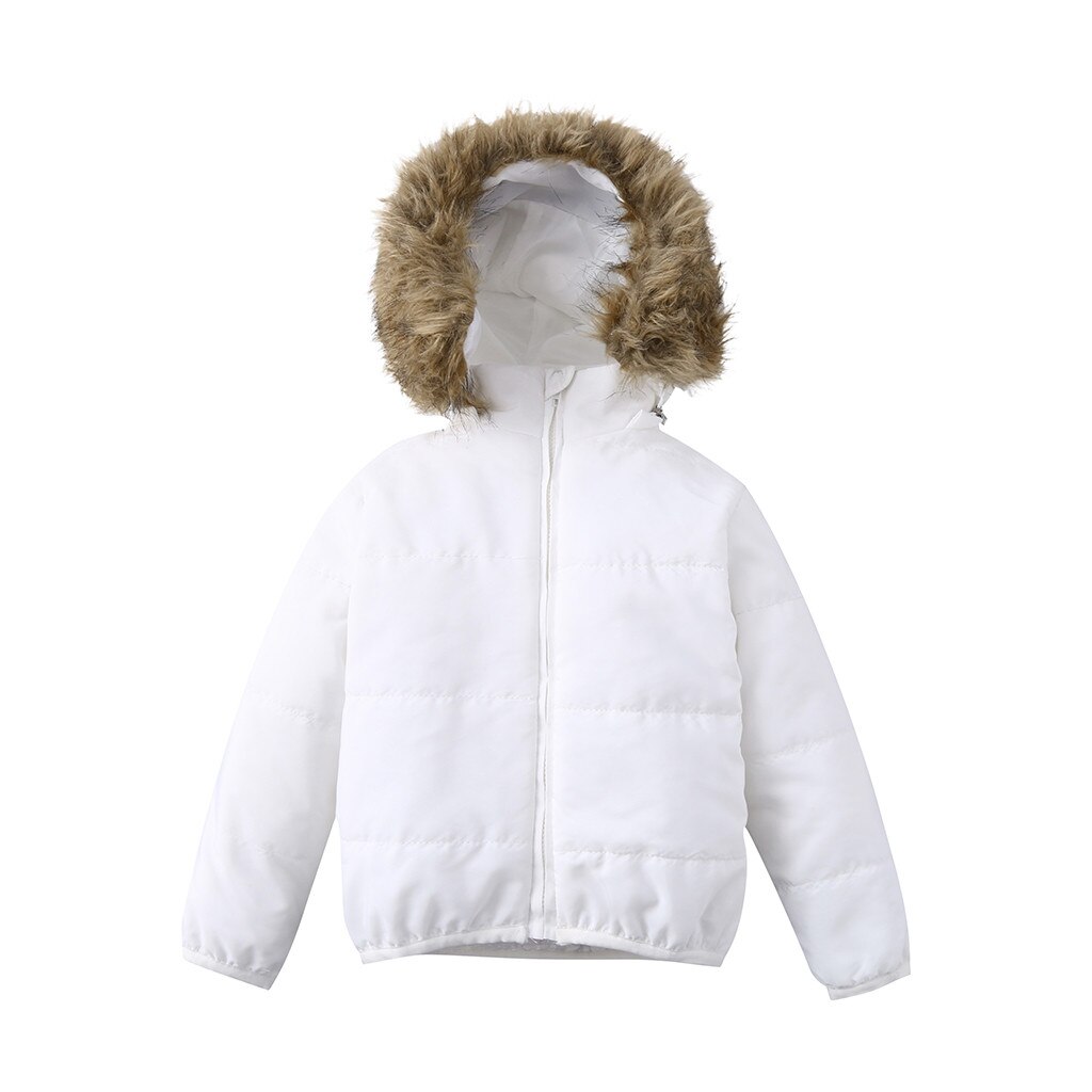 Kids Baby Toddler Boy Girl Warm Faux Fur Hooded Winter Jacket Coat Outerwear dropshiping W1220: White / 3T