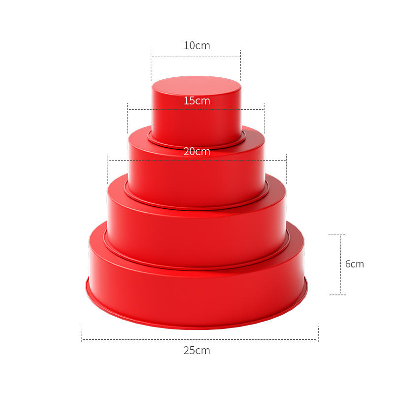 4-piece round cake pan set - Silicone cake mold for baking, non-stick baking pan, suitable for layer cakes, cheesecakes and choc: Chocolate