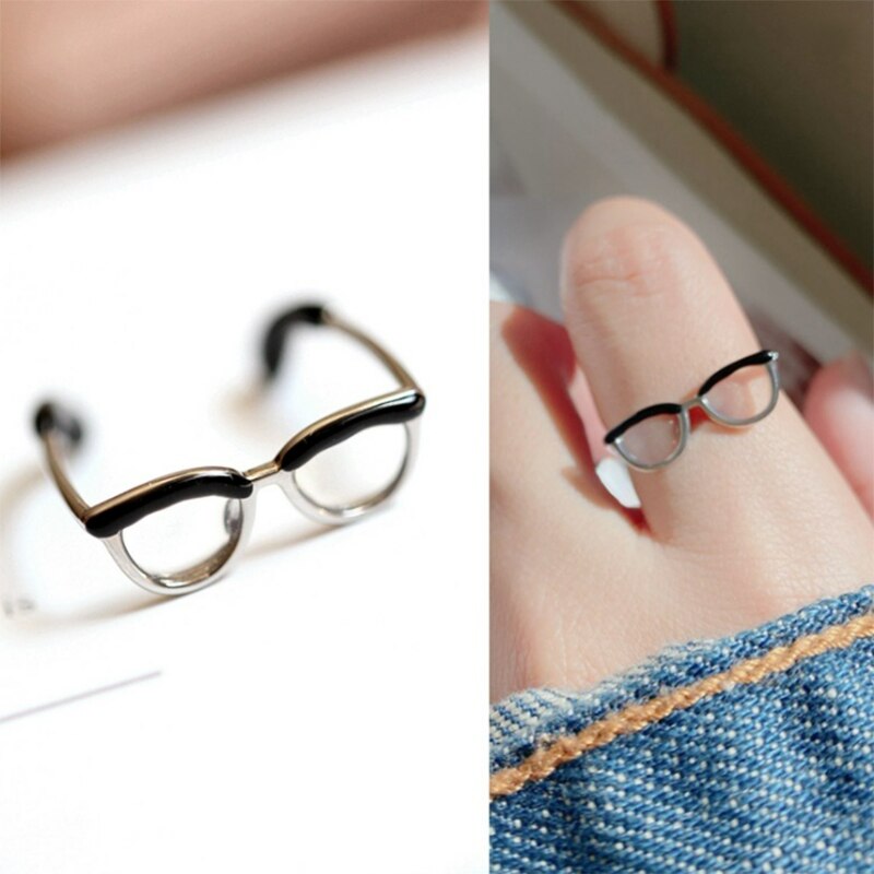 Niedliche glasringe für damen, mädchen und herren – lustige persönlichkeit, hübscher Karikatur-ringschmuck