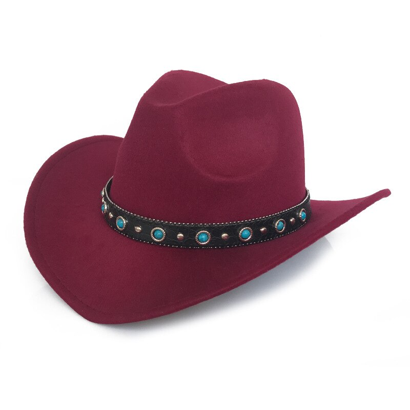 Summer Men Cowboy Hat Women Retro Vintage Turquoise Leather Strap Cowboy Cowgirl Caps Western Summer Sun Hat B87: 5
