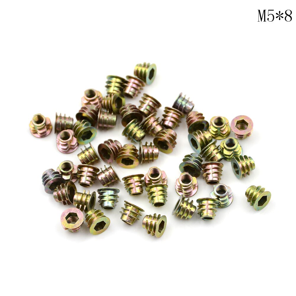 50Pcs M4 * 8/10/M5*10/8/13/M6*10/13 Zink legering Meubels Hex Socket Drive Hoofd Moer Schroefdraad Voor Hout Insert Noten: A3