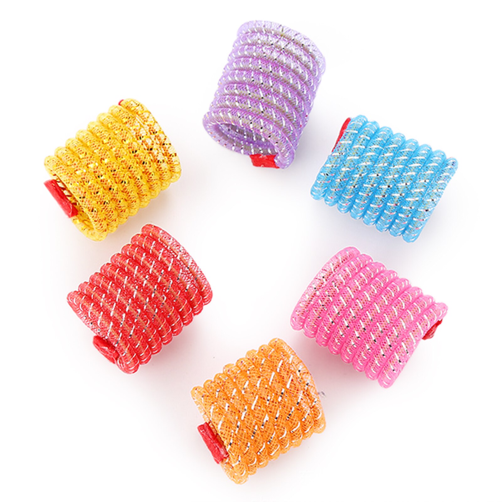 Muelles anchos de colores para mascotas, juguete elástico de plástico para gatito, muelles en espiral, juguetes interactivos para morder, 5 uds.: 5pcs