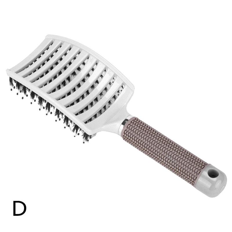 Anti Klit Hairbrush Brushy Women Hair Scalp Massage Comb Bristle&amp;nylon Hairbrush Wet Curly Detangle Hair Brush Scalp Brush: white