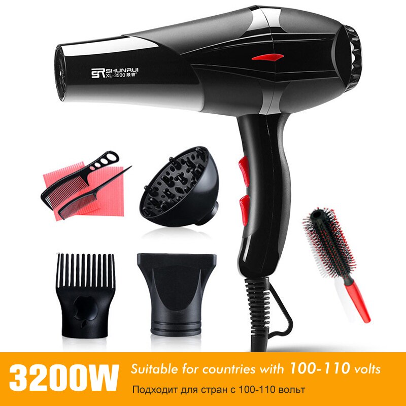 Strong Hair Dryer /Cold Wind Negative Ion Blow Dryer 100-240V Electric Hairdryer Hairstyling Tools 41D