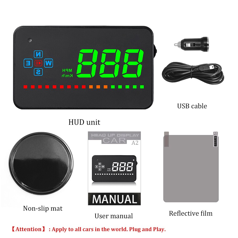 Compatible with All Car Speed Projector GPS Digital Car Speedometer A2 Electronics Head Up Display Auto HUD Windshield Projector