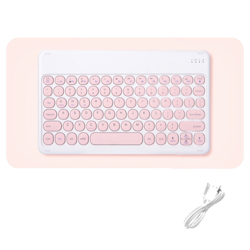 Teclado Universal de 10 pulgadas para teléfono, PC, tableta, Huawei, Samsung, Xiaomi, Bluetooth, iPad Pro 11, 12,9, , Air 4: round pink