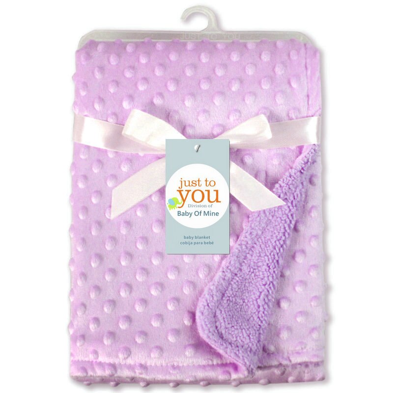 Baby tæppe & indpakning af nyfødt termisk blødt fleece tæppe massivt sengetøjssæt bomuldstæppe: Lavendel
