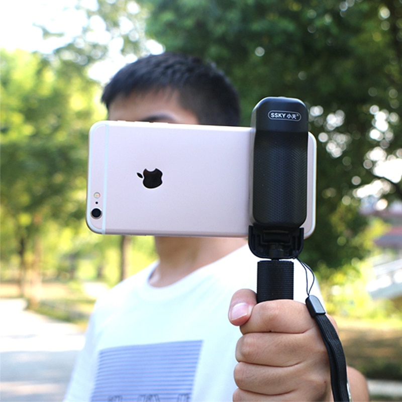 Selfie booster håndtag greb bluetooth foto stabilisator holder med udløser til iphone 8 7 xiaomi huawei samsung smartphone
