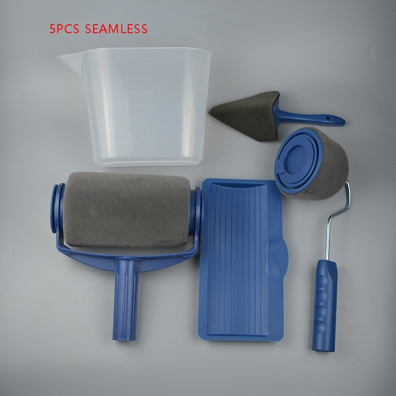 8Pc Muur Versieren Schilderen Roller Borstel Set Verf Runner Pro Borstel Kit Multifunctionele Huis Verf Rollers Runner Pro Tools set: 5pcs seamless blue